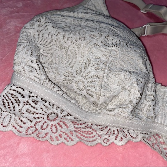 Auden Unlined Bralette Large Pastel Pale Grey Blue? Racerback Cross Back Bra - Picture 3 of 9